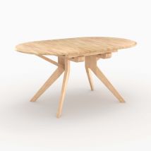 Mesa extensible de madera maciza de hevea clara 6 a 8 personas - Merlin