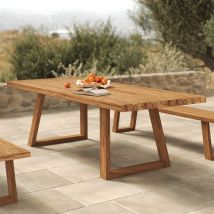 Mesa de jardín rectangular de madera de teca reciclada 10 personas - Luma