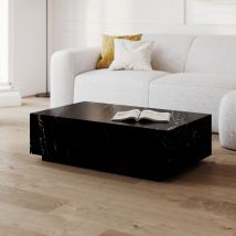 Mesa de centro rectangular de mármol negro - Izaé