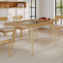 Mesa ovalada extensible de 6/8 personas en madera clara de 170/200 cm - Eddy