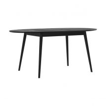 Mesa de comedor ovalada de madera negra extensible 170/200 cm - Eddy