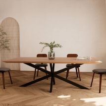 Mesa rectangular para 6-8 personas en madera de suar y metal 220 cm - Sudirman