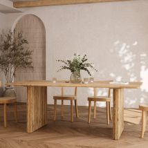 Mesa rectangular de madera de acacia para 8 personas - Andrea