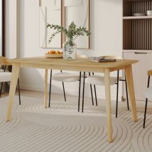 Mesa de comedor extensible de madera clara, 6-8 personas - Oman