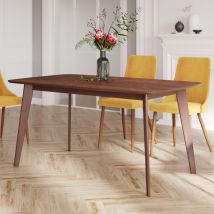 Mesa de comedor extensible de madera oscura, 6-8 personas - Oman