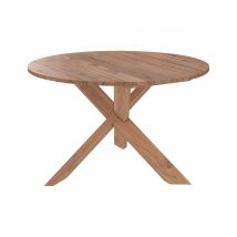 Table ronde 4 personnes en bois de teck recyclé D120 cm - Laure