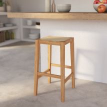 Taburetes para isla de cocina de caña y madera 65 cm - Kappa