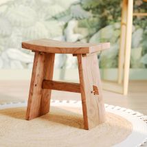 Taburete de madera en teca recuperada - Eka