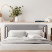 Cabecera de cama de tela gris 160 cm - Katia