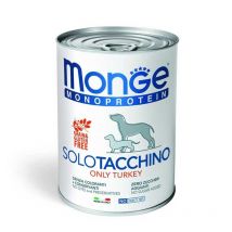 Monge Monoprotein Solo Tacchino Umido per Cani - 400 g, 12 pezzi