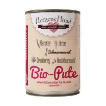 Herzens Hund Tacchino Biologico con Verdure Bio Umido per Cani - 400 g