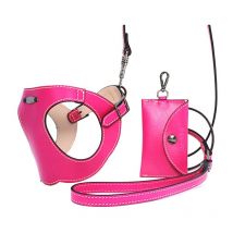 Pupakiotti Premium Set 3 Pezzi Pettorina, Guinzaglio e Dispenser Fuxia - XL - XXL