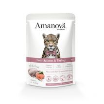 Amanova Sensitive al Salmone e Tacchino P11 per Gatti - 85 g, 6 pezzi