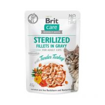 Brit Care Sterilized Filetti con Tacchino in Salsa per Gatti - 85 g, 12 pezzi