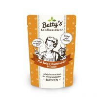 Betty's Landhausküche Anatra con Olio di Borragine Umido per Gatti - 100 g, Singola