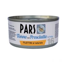 Pars Monoproteico Filettini al Naturale Tonno con Prosciutto di Pollo per Cani e Gatti 85gr - 85 g, 6 pezzi