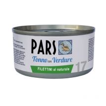 Pars Monoproteico Filettini al Naturale Tonno con Verdure per Cani e Gatti 85gr - 70 g, 12 pezzi