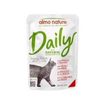 Almo Nature Daily Pollo e Manzo per Gatti 70gr - 70 g, 12 pezzi