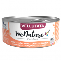 WeNature Vellutata di Tonno con Salmone per Gatti - 70 g, Singola