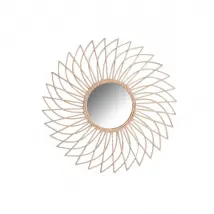 Miroir spirale en rotin naturel