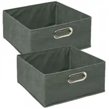 Toilinux Boites de Rangement en Tissu - Vert Kaki