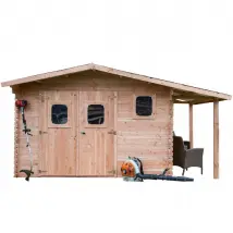 Habrita Abri de jardin 19.65 mÂ² bois naturel