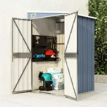vidaXL Remise de jardin murale - Gris 118x100x178cm