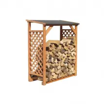 eanature Abri bûches en bois coloris miel
