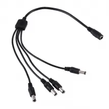 1 Femelle à 4 Fiche noir mâle 5,5 x 2,1 mm Câble d'alimentation CC