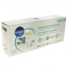 WPRO 484000008801 Detartrant - 12 doses pour Lave-linge/Lave-vaisselle