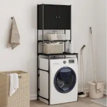 vidaXL Armoire lave-linge noire