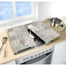 Wenko 2 Couvre-Plaques Universels Design Carreaux
