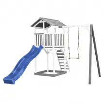 AXI Beach Tower - Toboggan bleu et balançoire