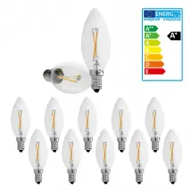 ECD Germany 10 x LED Bougie E14 2W - Blanc Chaud