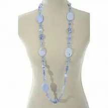 Paris Prix Collier Design Cristal & Perles - Bleu