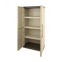 TOOD Armoire de rangement haute - Taupe/Écru