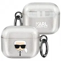 Karl Lagerfeld Coque AirPods 3 Glitter - Argent