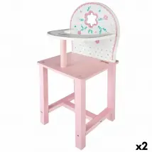 Woomax Chaise Haute pour Poupées - Rose/Blanc