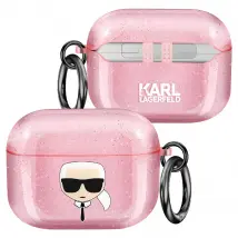 Karl Lagerfeld - Coque AirPods Pro Glitter Rose