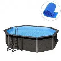 GRE Bâche été ovale piscine composite 5.24x3.86 m