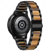 Bracelet résine/acier 22mm pour Huawei Watch 3 - Noir/Miel