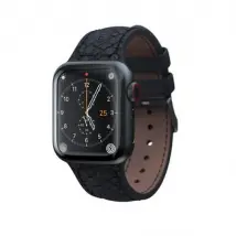 NJORD Bracelet Cuir pour Apple Watch 40mm - Gris foncé