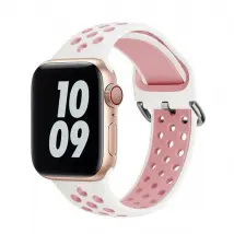 Bracelet Sportystyle pour Apple Watch Series 4 - Blanc/Rose