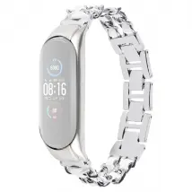 Bracelet en métal argent pour Mi Band 3/4