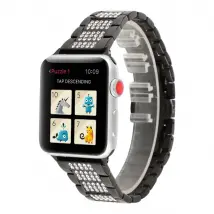 Wewoo Bracelet diamant Apple Watch Series 4/3/2/1 42mm/44mm - Noir