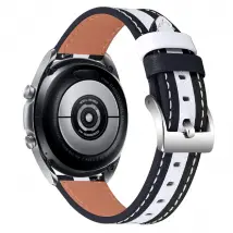 Bracelet en cuir pour Garmin Forerunner 245/Music - Noir/Blanc