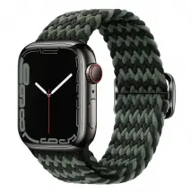 Bracelet nylon Apple Watch 42-49 mm - Noir/Vert