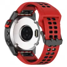 Bracelet en silicone 26mm Bi-couleur - Rouge/Noir