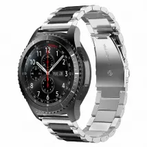 Bracelet en acier 20mm pour Samsung Galaxy Watch 42mm - Argent Noir