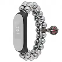 Bracelet perles métal pour Xiaomi Mi Band 5/6 - Noir